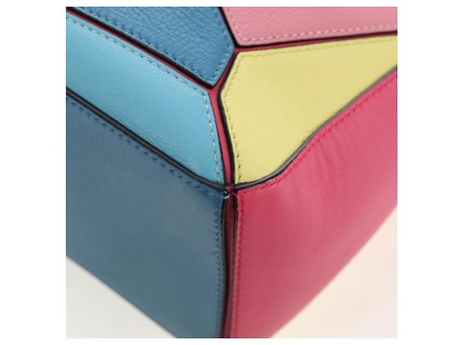 Bolsa de mão LOEWE Puzzle Bag Small em couro 2 vias multicolorida prata autêntica 206398SAM Multicor - vista 19