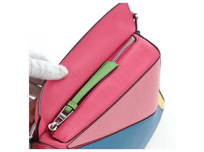 Bolsa de mão LOEWE Puzzle Bag Small em couro 2 vias multicolorida prata autêntica 206398SAM Multicor - vista 25
