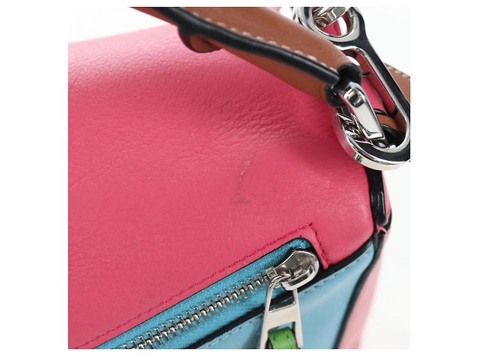 Bolsa de mão LOEWE Puzzle Bag Small em couro 2 vias multicolorida prata autêntica 206398SAM Multicor - vista 3