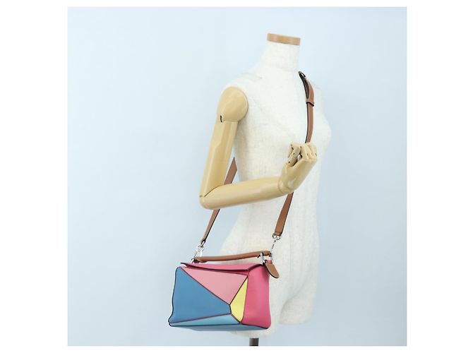 Bolsa de mão LOEWE Puzzle Bag Small em couro 2 vias multicolorida prata autêntica 206398SAM Multicor - vista 30