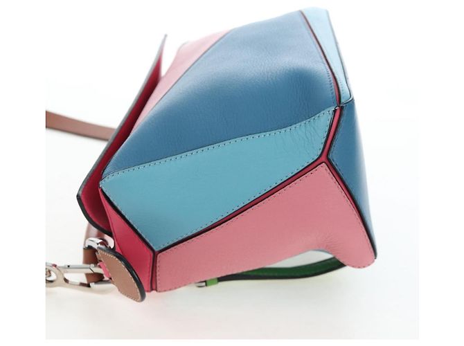Bolsa de mão LOEWE Puzzle Bag Small em couro 2 vias multicolorida prata autêntica 206398SAM Multicor - vista 4