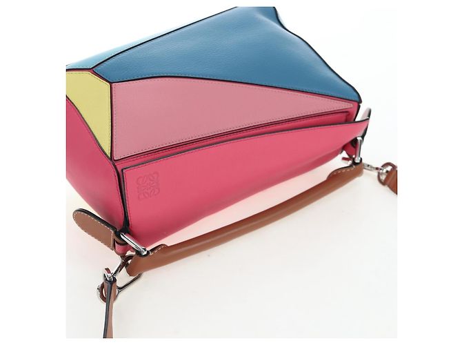 Bolsa de mão LOEWE Puzzle Bag Small em couro 2 vias multicolorida prata autêntica 206398SAM Multicor - vista 7