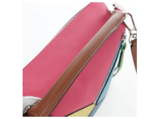 Bolsa de mão LOEWE Puzzle Bag Small em couro 2 vias multicolorida prata autêntica 206398SAM Multicor - vista 8
