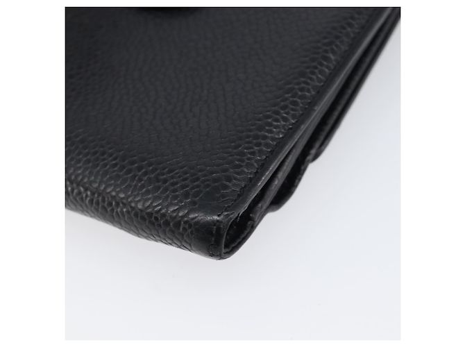 Cartera CHANEL COCO Mark Caviar Skin Black Silver CC Auth 206048 Negro Plata - vista 15