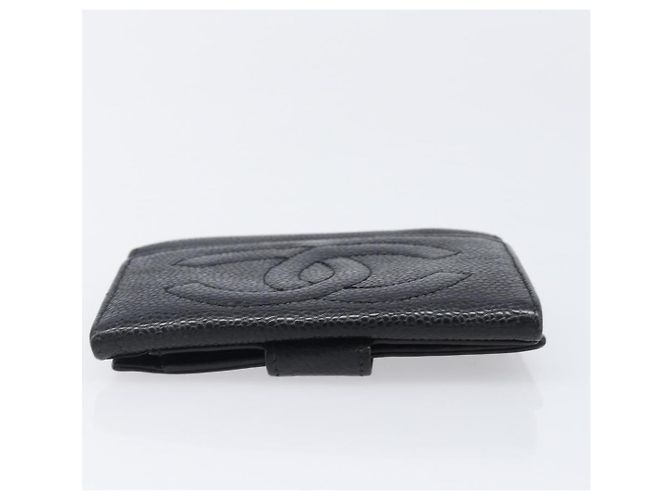 Cartera CHANEL COCO Mark Caviar Skin Black Silver CC Auth 206048 Negro Plata - vista 5