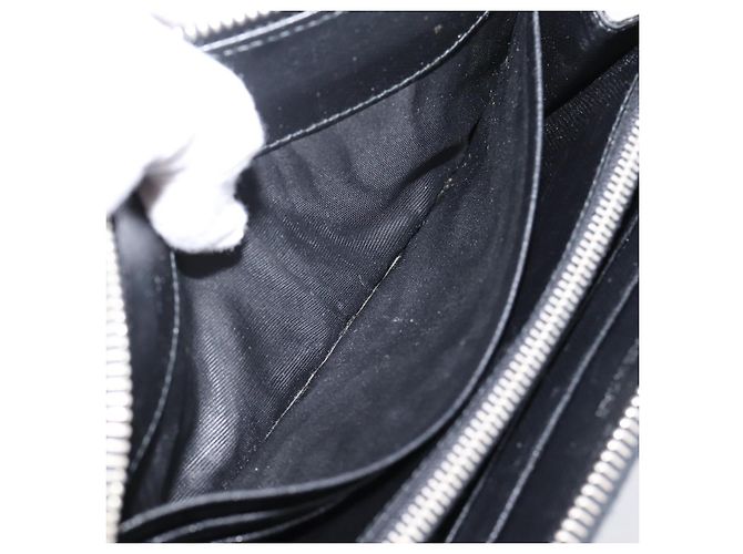 Portafoglio lungo PRADA in pelle Saffiano Nero Argento Auth 205215V - vista 19