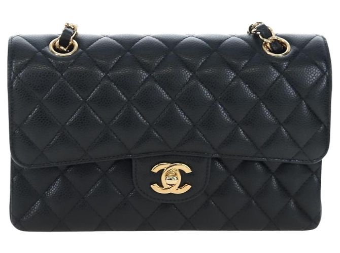 Borsa a tracolla CHANEL Chain Matelasse 23 Pelle Caviar Nero Oro CC Auth BA16030SV D'oro - vista 13