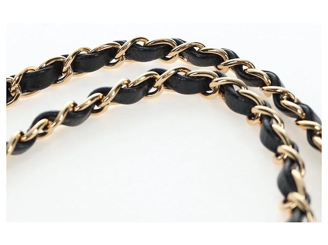 Borsa a tracolla CHANEL Chain Matelasse 23 Pelle Caviar Nero Oro CC Auth BA16030SV D'oro - vista 14