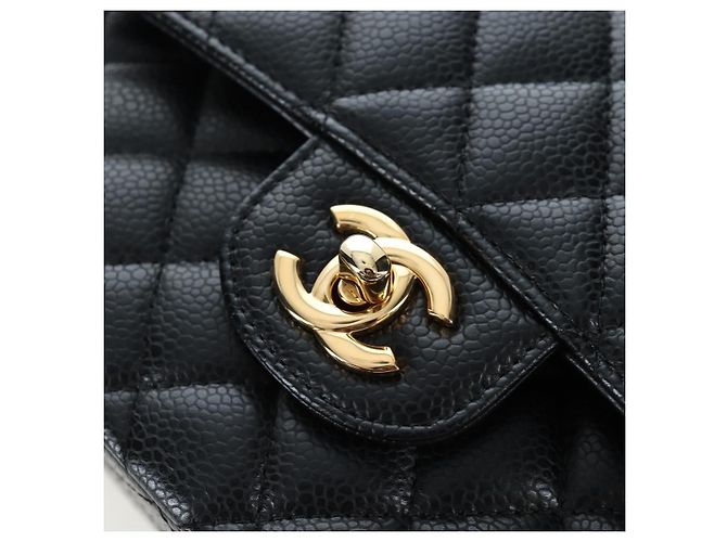 Borsa a tracolla CHANEL Chain Matelasse 23 Pelle Caviar Nero Oro CC Auth BA16030SV D'oro - vista 19