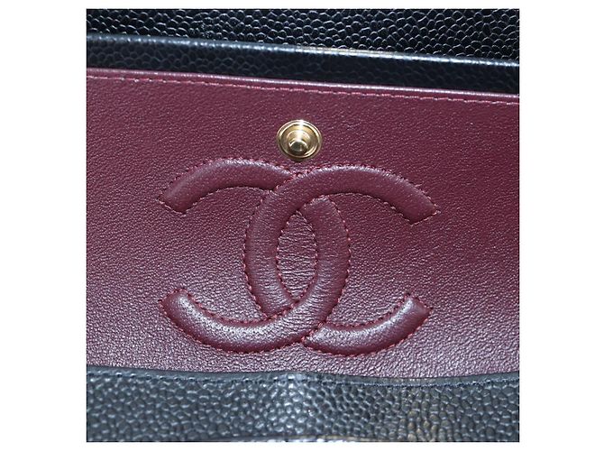 Borsa a tracolla CHANEL Chain Matelasse 23 Pelle Caviar Nero Oro CC Auth BA16030SV D'oro - vista 26