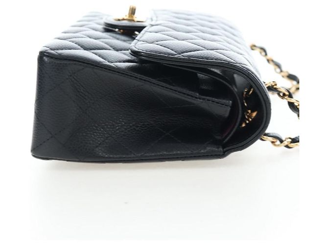 Borsa a tracolla CHANEL Chain Matelasse 23 Pelle Caviar Nero Oro CC Auth BA16030SV D'oro - vista 4