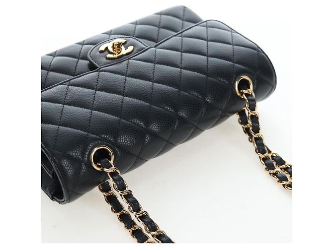 Borsa a tracolla CHANEL Chain Matelasse 23 Pelle Caviar Nero Oro CC Auth BA16030SV D'oro - vista 6