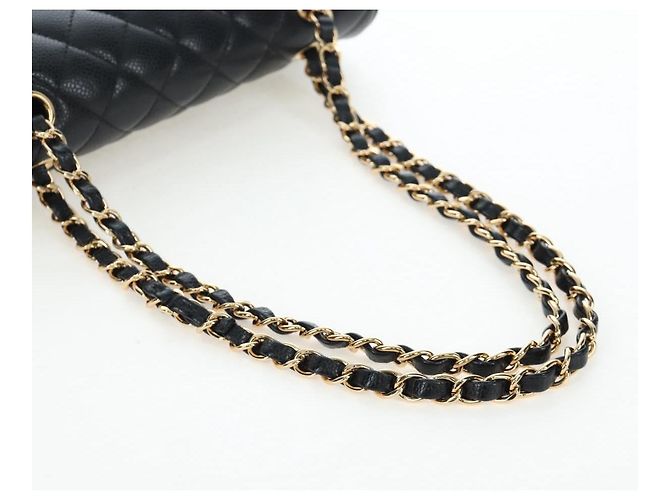 Borsa a tracolla CHANEL Chain Matelasse 23 Pelle Caviar Nero Oro CC Auth BA16030SV D'oro - vista 7