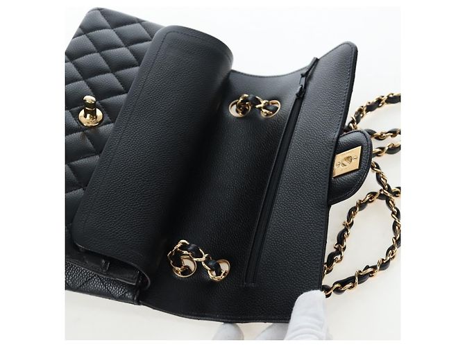 Borsa a tracolla CHANEL Chain Matelasse 23 Pelle Caviar Nero Oro CC Auth BA16030SV D'oro - vista 9