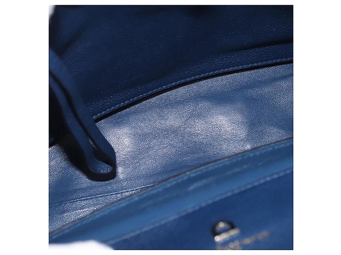 Salvatore Ferragamo Gancini Studio Tasche Leder 2way Navy Gold Auth 206236A - Ansicht 10