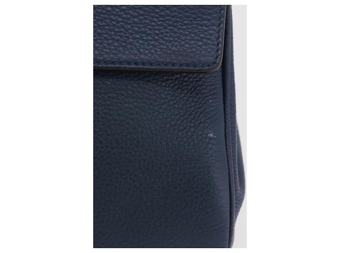 Salvatore Ferragamo Gancini Studio Tasche Leder 2way Navy Gold Auth 206236A - Ansicht 2