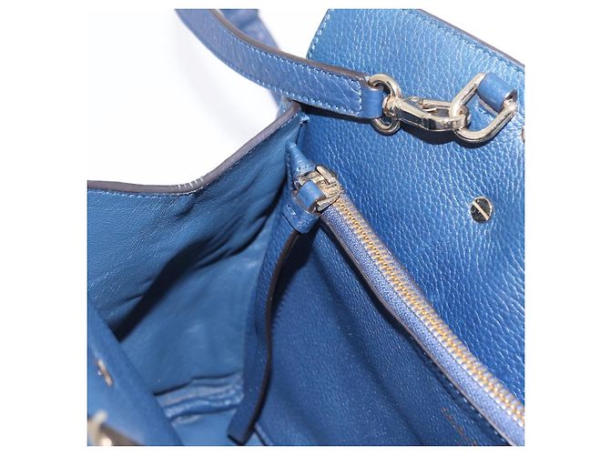 Salvatore Ferragamo Gancini Studio Tasche Leder 2way Navy Gold Auth 206236A - Ansicht 24