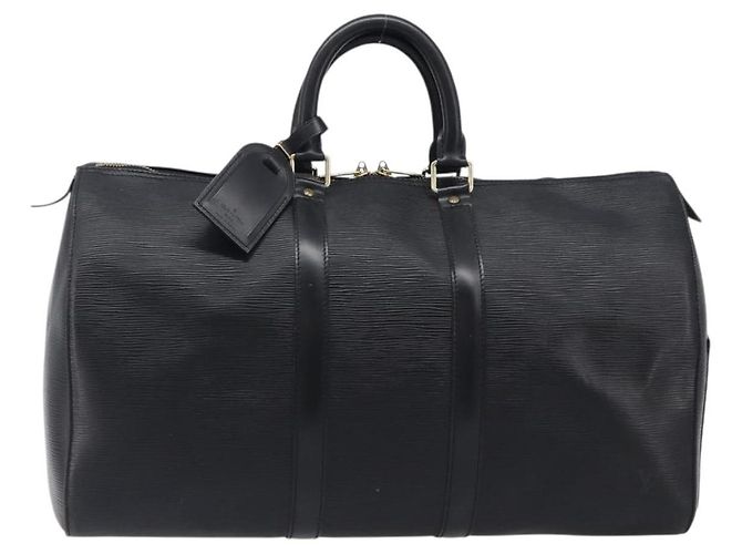 LOUIS VUITTON Epi Keepall 45 Boston Bag Black M42972 LV Auth 204059A Preto - vista 13