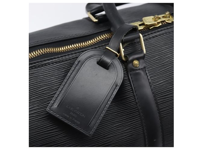 LOUIS VUITTON Epi Keepall 45 Boston Bag Black M42972 LV Auth 204059A Preto - vista 17