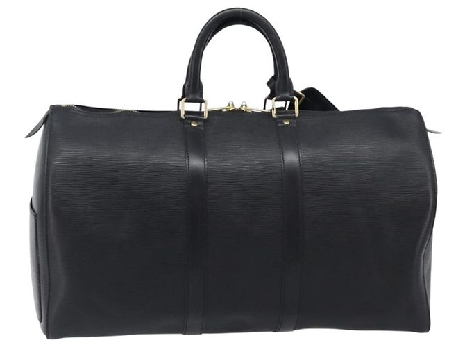 LOUIS VUITTON Epi Keepall 45 Boston Bag Black M42972 LV Auth 204059A Preto - vista 2