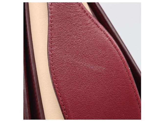 Céline Borsa a spalla CELINE flame in pelle Beige Rosso Vino Auth bs37453 Bordò - vista 10