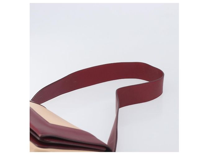 Céline Borsa a spalla CELINE flame in pelle Beige Rosso Vino Auth bs37453 Bordò - vista 14