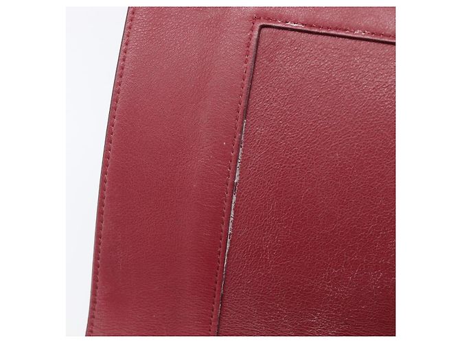Céline Borsa a spalla CELINE flame in pelle Beige Rosso Vino Auth bs37453 Bordò - vista 19