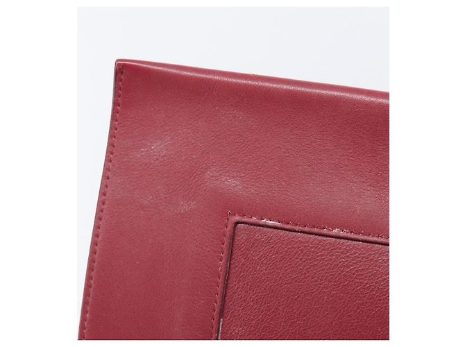Céline Borsa a spalla CELINE flame in pelle Beige Rosso Vino Auth bs37453 Bordò - vista 20