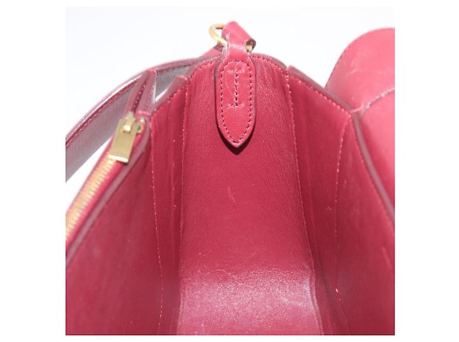 Céline Borsa a spalla CELINE flame in pelle Beige Rosso Vino Auth bs37453 Bordò - vista 22