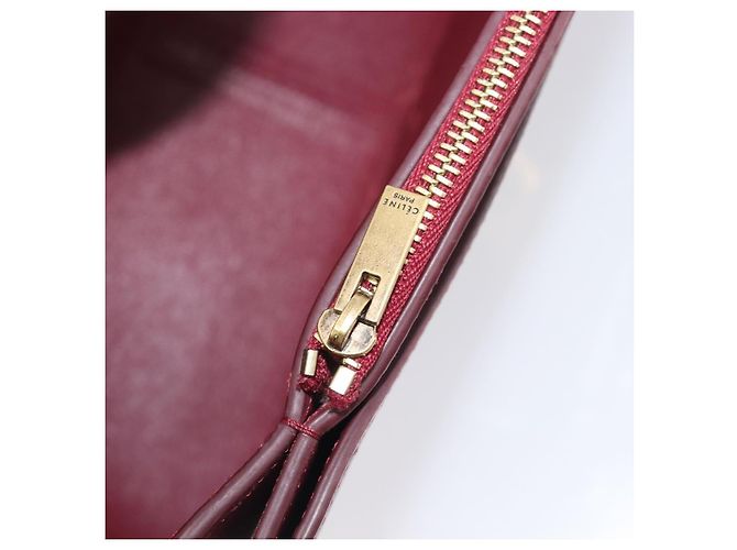 Céline Borsa a spalla CELINE flame in pelle Beige Rosso Vino Auth bs37453 Bordò - vista 24