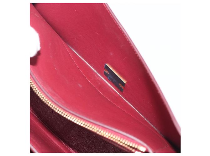 Céline Borsa a spalla CELINE flame in pelle Beige Rosso Vino Auth bs37453 Bordò - vista 26