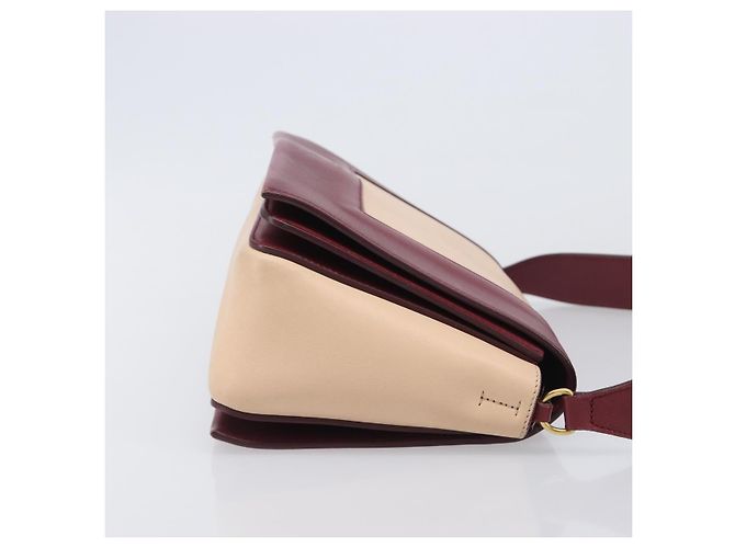 Céline Borsa a spalla CELINE flame in pelle Beige Rosso Vino Auth bs37453 Bordò - vista 3