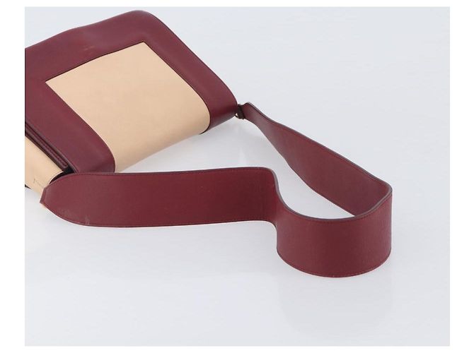 Céline Borsa a spalla CELINE flame in pelle Beige Rosso Vino Auth bs37453 Bordò - vista 7