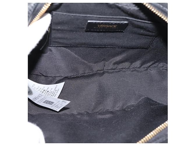 Sac à épaule à chaîne VERSACE en cuir noir et or Auth BA16023M Doré - vue 11
