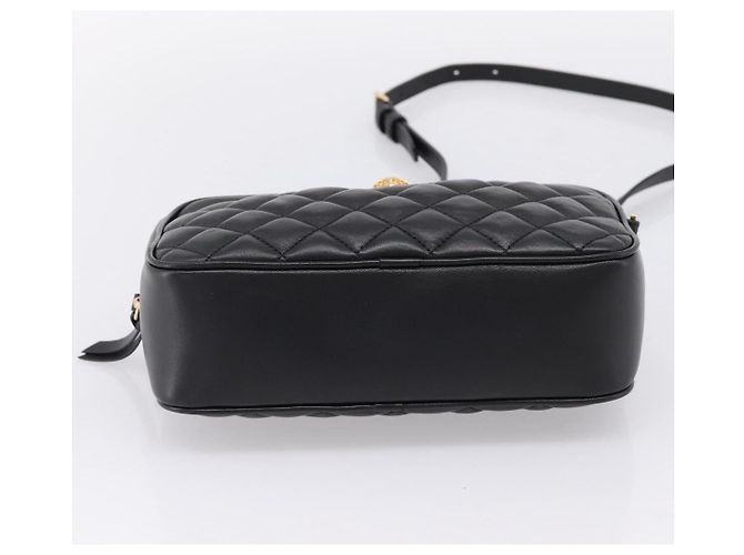 Sac à épaule à chaîne VERSACE en cuir noir et or Auth BA16023M Doré - vue 5