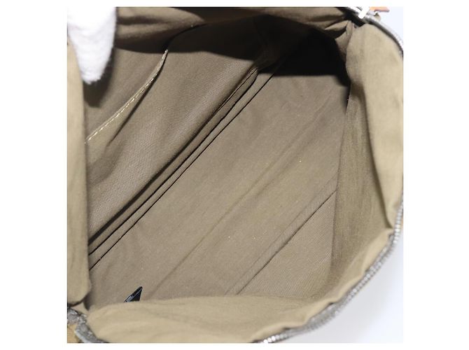 Hermès HERMES Bolide Pouch Pouch Canvas Khaki Silver Auth BA16189 Plata Caqui - vista 10