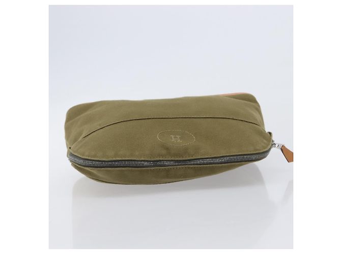 Hermès HERMES Bolide Pouch Pouch Canvas Khaki Silver Auth BA16189 Plata Caqui - vista 5