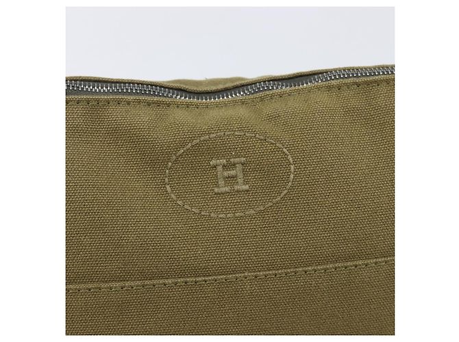 Hermès HERMES Bolide Pouch Pouch Canvas Khaki Silver Auth BA16189 Plata Caqui - vista 8