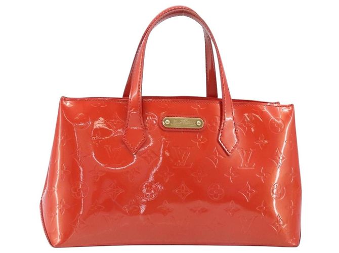 Borsa LOUIS VUITTON Monogram Vernis Wilshire PM Bag Orenge Sunset M93644 Auth 206609 - vista 13