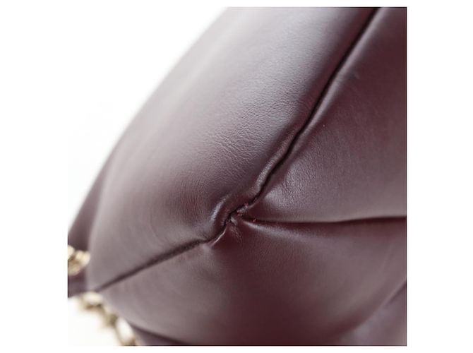Chloé Borsa a tracolla Chloe Juana in pelle Bordeaux Gold Auth am12713M D'oro Bordò - vista 17