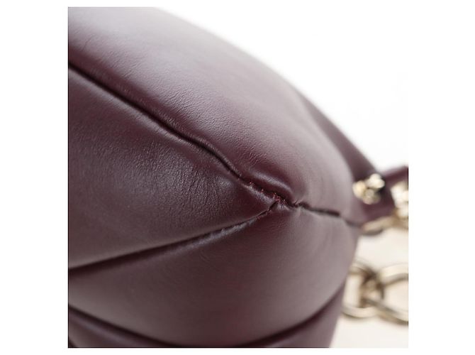 Chloé Borsa a tracolla Chloe Juana in pelle Bordeaux Gold Auth am12713M D'oro Bordò - vista 18