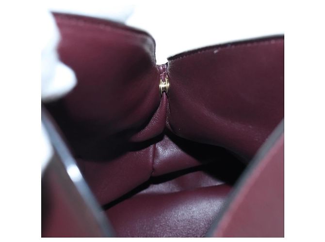 Chloé Borsa a tracolla Chloe Juana in pelle Bordeaux Gold Auth am12713M D'oro Bordò - vista 22