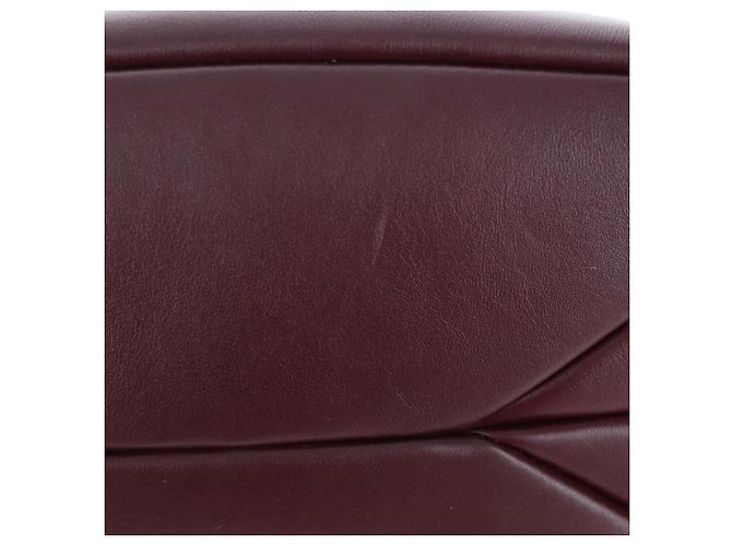 Chloé Borsa a tracolla Chloe Juana in pelle Bordeaux Gold Auth am12713M D'oro Bordò - vista 7