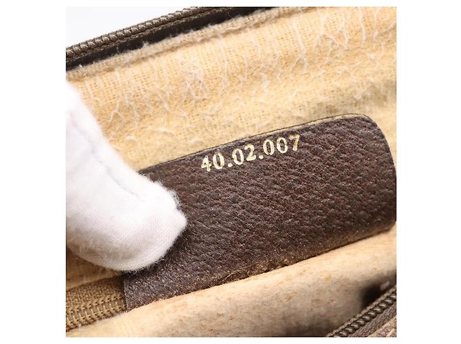 Borsa a mano GUCCI GG Supreme Web Sherry Line PVC Beige Gold 40 02 007 Auth 207408 D'oro - vista 12