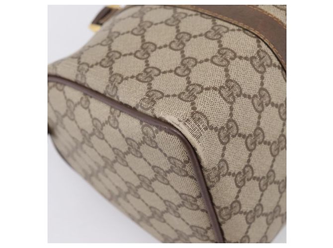 Borsa a mano GUCCI GG Supreme Web Sherry Line PVC Beige Gold 40 02 007 Auth 207408 D'oro - vista 17