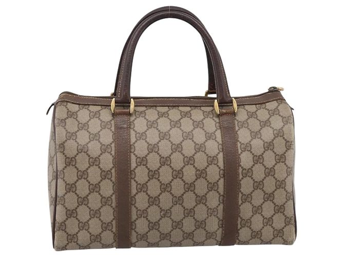 Borsa a mano GUCCI GG Supreme Web Sherry Line PVC Beige Gold 40 02 007 Auth 207408 D'oro - vista 2