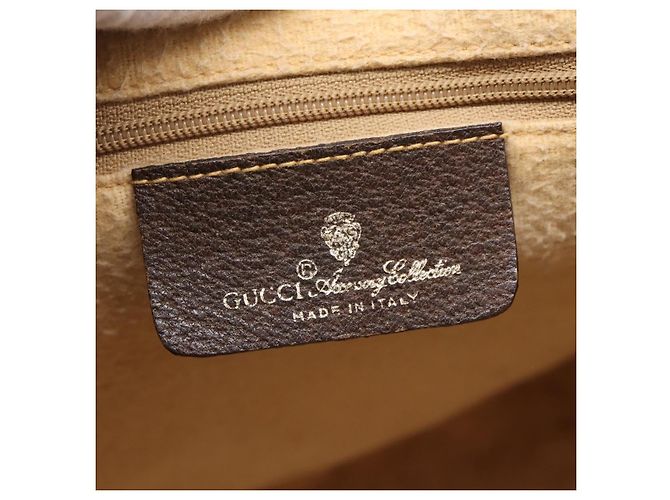 Borsa a mano GUCCI GG Supreme Web Sherry Line PVC Beige Gold 40 02 007 Auth 207408 D'oro - vista 20