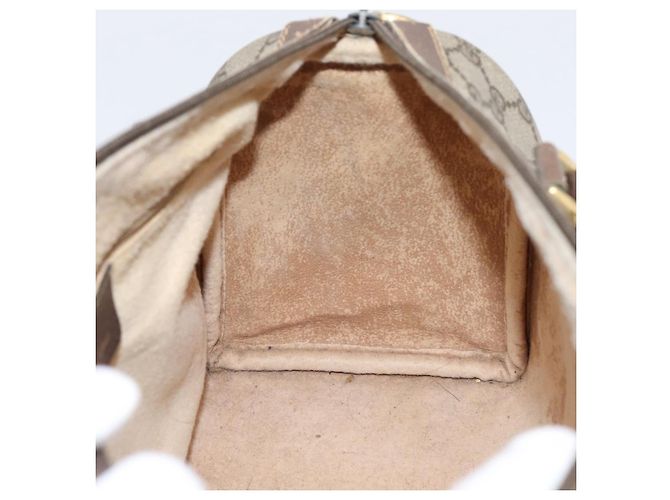 Borsa a mano GUCCI GG Supreme Web Sherry Line PVC Beige Gold 40 02 007 Auth 207408 D'oro - vista 21
