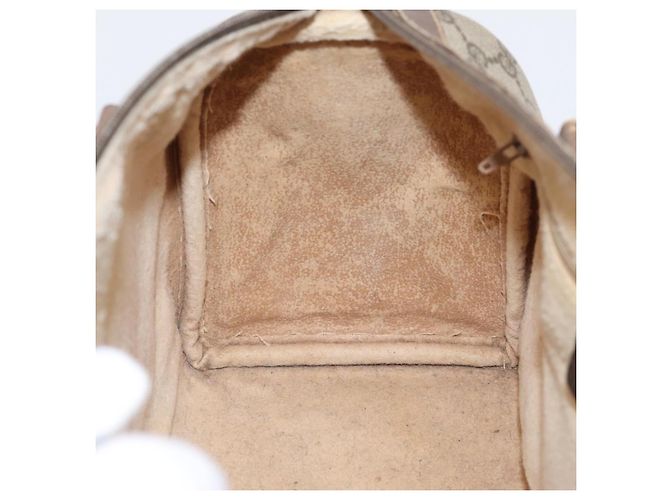 Borsa a mano GUCCI GG Supreme Web Sherry Line PVC Beige Gold 40 02 007 Auth 207408 D'oro - vista 22