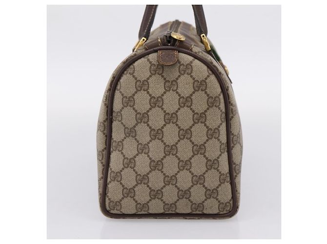 Borsa a mano GUCCI GG Supreme Web Sherry Line PVC Beige Gold 40 02 007 Auth 207408 D'oro - vista 3